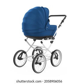 Baby Stroller Isolated. 3D Rendering