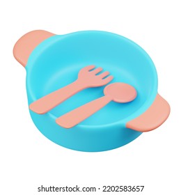 Baby Stuff Baby Cutlery 3D Icon