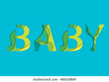 Baby Word Card Poster Baby Design Stock Illustration 485618869 ...