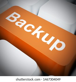 Back Up Data Concept Icon Shows The Importance Of A Backup Plan. A Standby For Business Data With Archives For Restoration - 3d Illustration