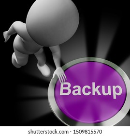 Back up data concept icon shows the importance of a backup plan. A standby for business data with archives for restoration - 3d illustration