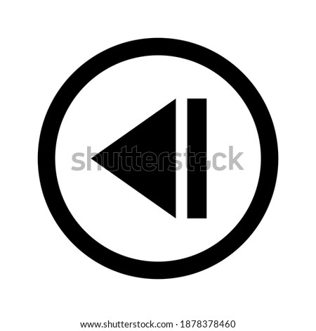 back icon, step backward next icon, media control skip back symbol