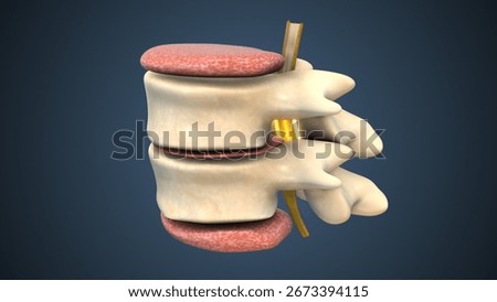 Back Pain Relief with Spinal Decompression Therapy 3d illustration