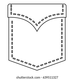 Back Pocket Icon. Outline Illustration Of Back Pocket Icon For Web