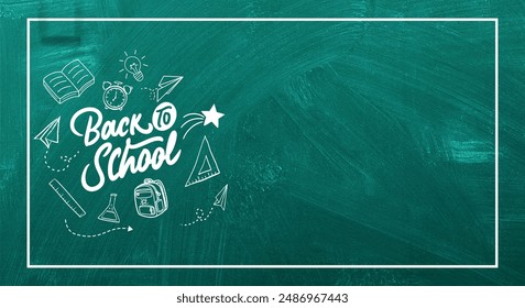 Back to school background with chalk board - Powered by Shutterstock