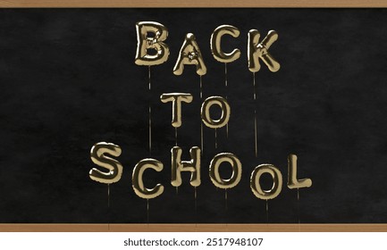 Back to school blackboard text golden yellow orange color symbol education student learning classroom study school elementary university lesson teacher casual classroom book purpil lifestyle.3d render - Powered by Shutterstock