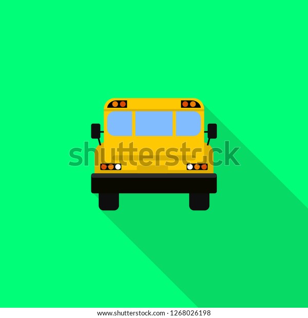 Back of school bus icon. Flat illustration\
of back of school bus icon for web\
design