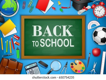 Back School Banner Education Items Black Stock Vector (Royalty Free ...