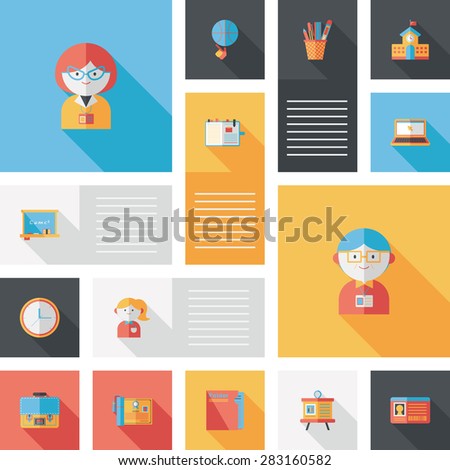 back to school flat ui background