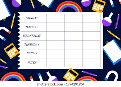 BACK TO SCHOOL TIMETABLE TEMPLATE