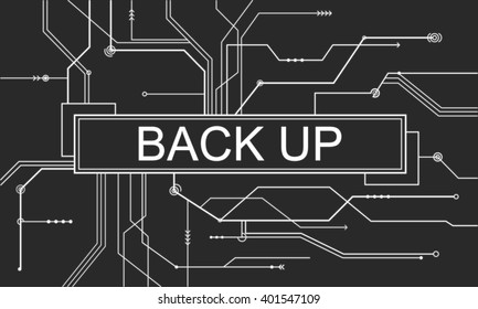 Back Up Storage Technology Database Circuit Board Concept