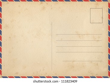 Back Of Vintage Air Mail Postcard