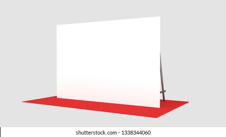 Backdrop, Press Banner 2x3 Meters. 3d Render Template. Mockup Design