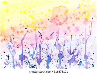 Watercolor Painting Flowers Recopy Artwork: ilustración de stock ...