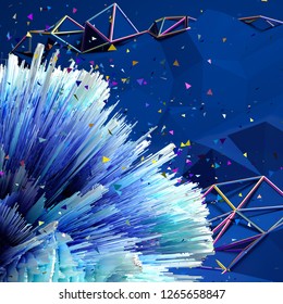 Background with 3d form. 3d illustration, 3d rendering.