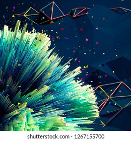 Background with 3d form. 3d illustration, 3d rendering.