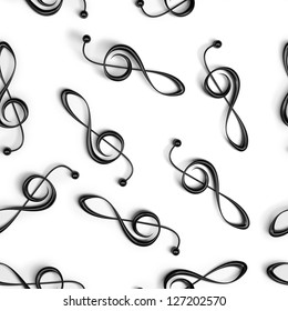 background from 3D treble clefs, possible to repeat