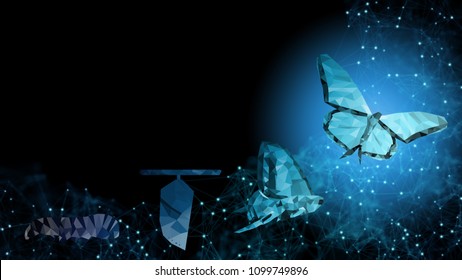 Background Of Abstract Fintech Financial Technology Transformation Innovation Like Butterfly Life Cycle Imply Future Success Of Cashless World Online Digital Banking Growth Freedom Transaction Concept