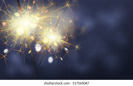 Background, banner, poster. Celebrate party sparkler little fireworks. Christmas holiday design, decor. Raster Copy. - Powered by Shutterstock