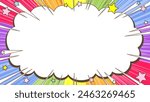 Background for banner: rainbow, speech bubbles and concentrated lines ver.