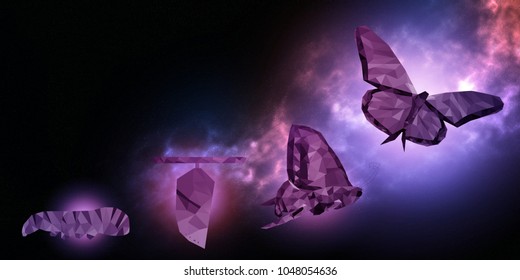Background of beautiful abstract Business transformation innovation. Change from to high technology like butterfly life cycle. to imply with success future business growth concept or other transform
