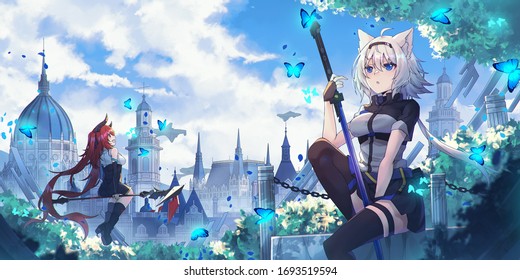 Anime Girl Sword Images Stock Photos Vectors Shutterstock
