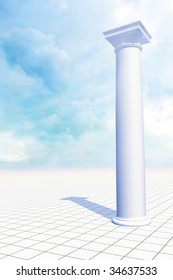 Background with beautiful sky and column