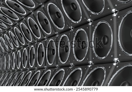 Background from black loudspeakers, 3D rendering