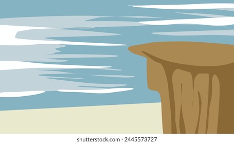 Background with a blue sky and cliff edge theme. Perfect for wallpapers, storybook covers, children's books - Powered by Shutterstock