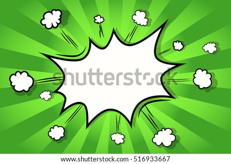 Background. Boom comic book explosion, comic style green lime background