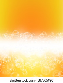 Background with bubbles of beer (foam)