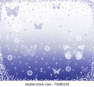 background with butterflies and flower