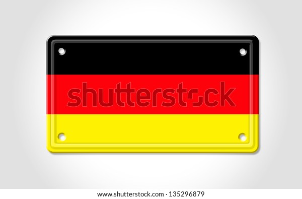 Background car\
registration with colors of\
Germany.