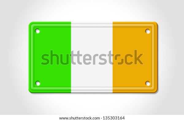 Background car\
registration with colors of\
Ireland.