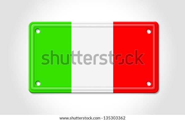 Background car\
registration with colors of\
Italy.
