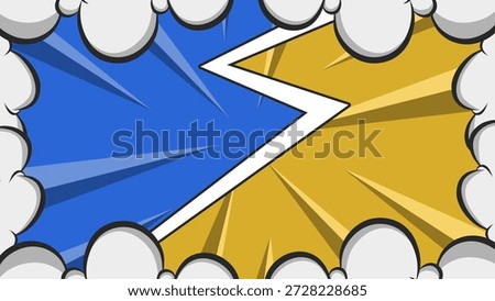 Background Cartoon versus comic blue and yellow 