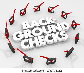 Background Checks Boxes Marks Review Evaluation 3d Illustration
