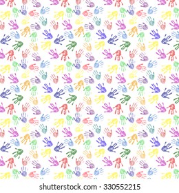 Background with childish hands
