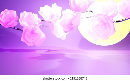 Background Colorful 3D Shapes Flowers Minimalistic Modern Design  Studio Artsy Fashion Podium Fun Render Geometric