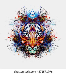 background with colorful tiger