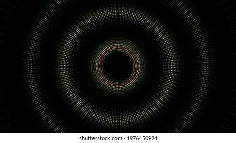 Background With Concentric Rings Moving Like Radio Waves. Animation. Visualization Of Radar System Working Process, Seamless Loop.