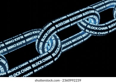 Background of the concept of blockchain technology expressed in a chain shape, 3d rendering