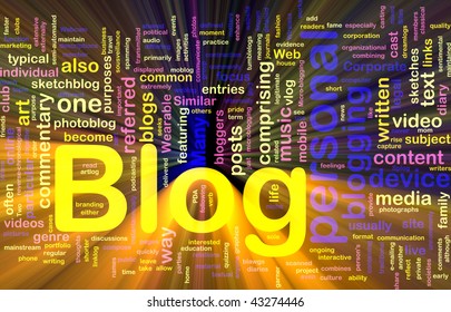 Background concept illustration of internet web blog glowing light effect