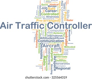 Background Concept Wordcloud Illustration Of Air Traffic Controller