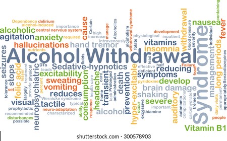 Background Concept Wordcloud Illustration Of Alcohol Withdrawal Syndrome