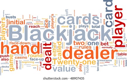 Background Concept Wordcloud Illustration Of Blackjack Gambling Game