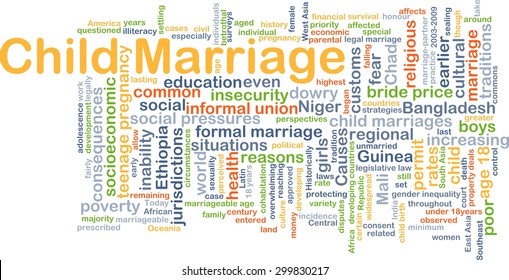 Background Concept Wordcloud Illustration Of Child Marriage