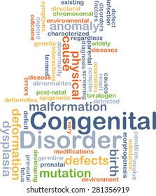 Background Concept Wordcloud Illustration Of Congenital Disorder