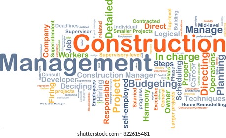 Background Concept Wordcloud Illustration Of Construction Management