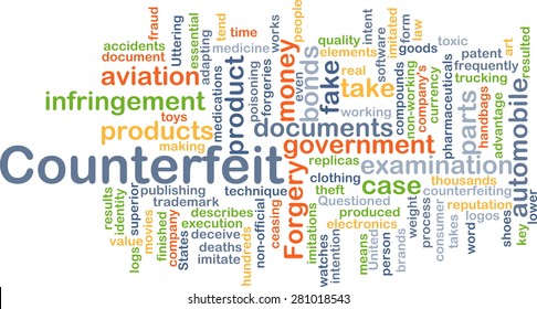 Background Concept Wordcloud Illustration Of Counterfeit